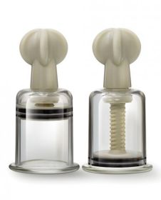 Temptasia Clit &amp; Nipple Large Twist Suckers Clear Set Of 2