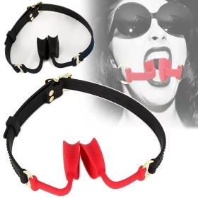 Deep Throat Blowjob Mouth Gag Expander,100% Medical Silicone Slave Gags,Bondage,Restraints,BDSM,Oral Sex Toys For Couple (Color: Red)