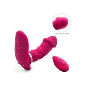 Smart Heating Wearable Vibrator Butterfly Clitoral Vibrator Double Vibrator Silicone Vibrator Adult Sex Toys Sex Stimulator (Color: Rose)